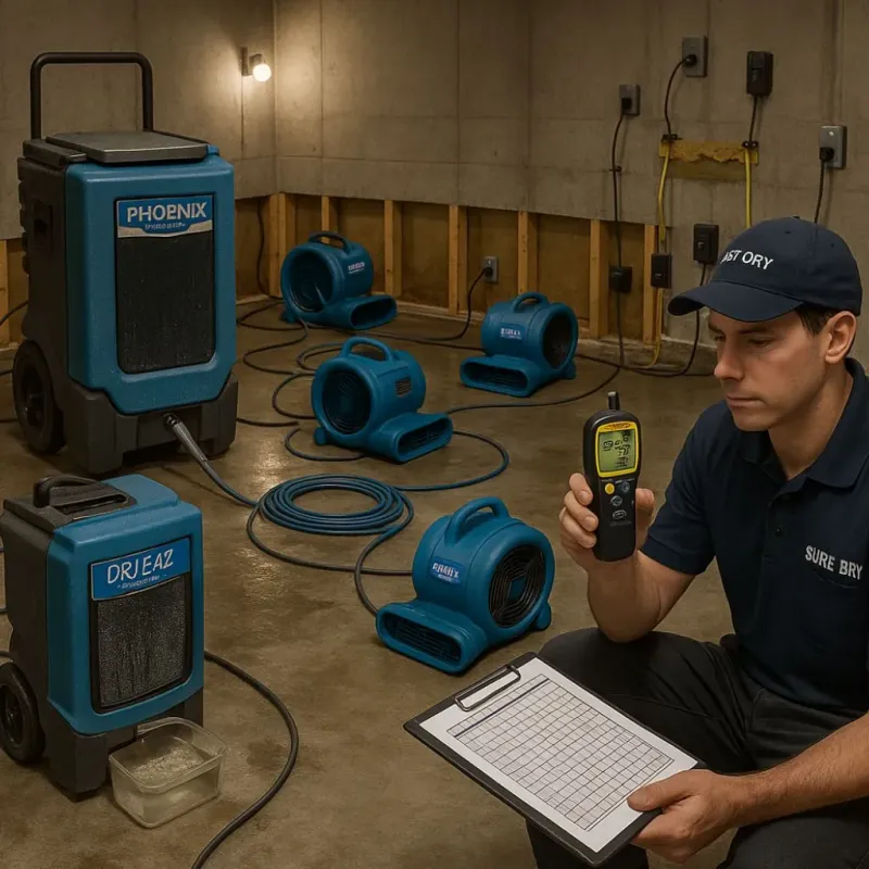 Structural Drying and Dehumidification process in Chesapeake Ranch Estates, MD